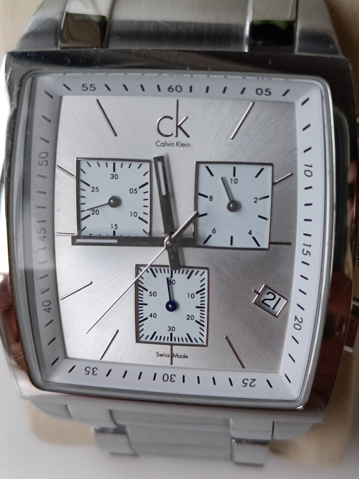 Calvin Klein Bold Square Chrono K3047126., Ophalen of Verzenden, Android
