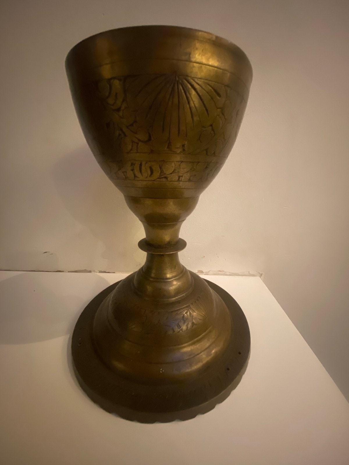 Antieke 17 eeuws spaanse miskelk in brons, Antiek en Kunst, Ophalen of Verzenden