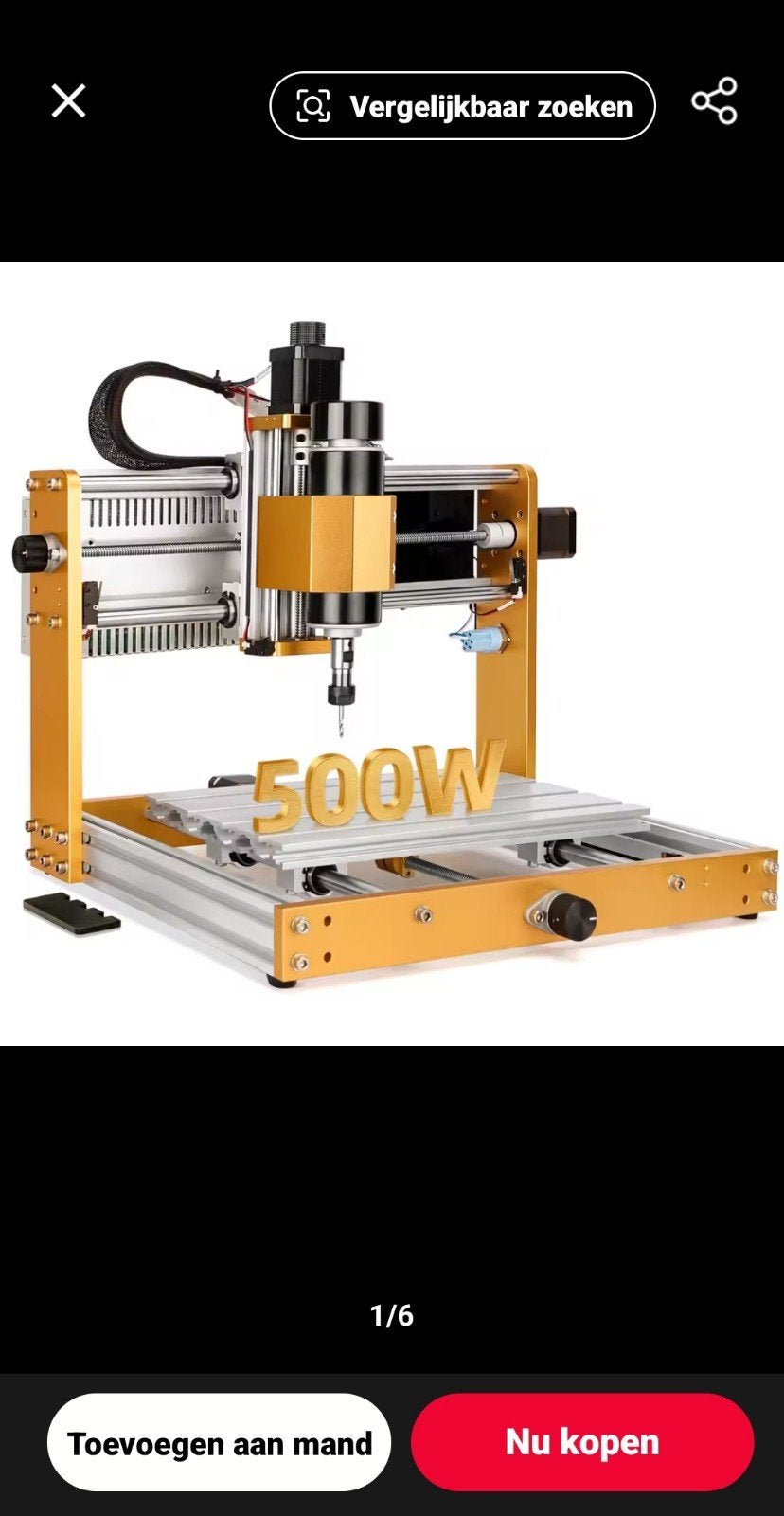 CNC Router 500W - Werkblad 300x180mm - Laseroptie, Ophalen of Verzenden, Gebruikt, 400 tot 600 watt, Overige typen