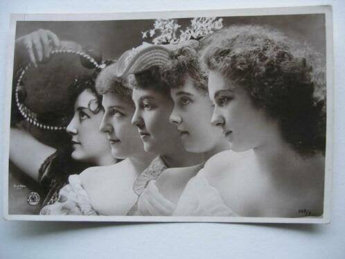 Foto uranotypie vijf meisjes en profil -1904 Duits, Verzamelen, Foto's en Prenten, Foto, Ophalen of Verzenden, Zo goed als nieuw