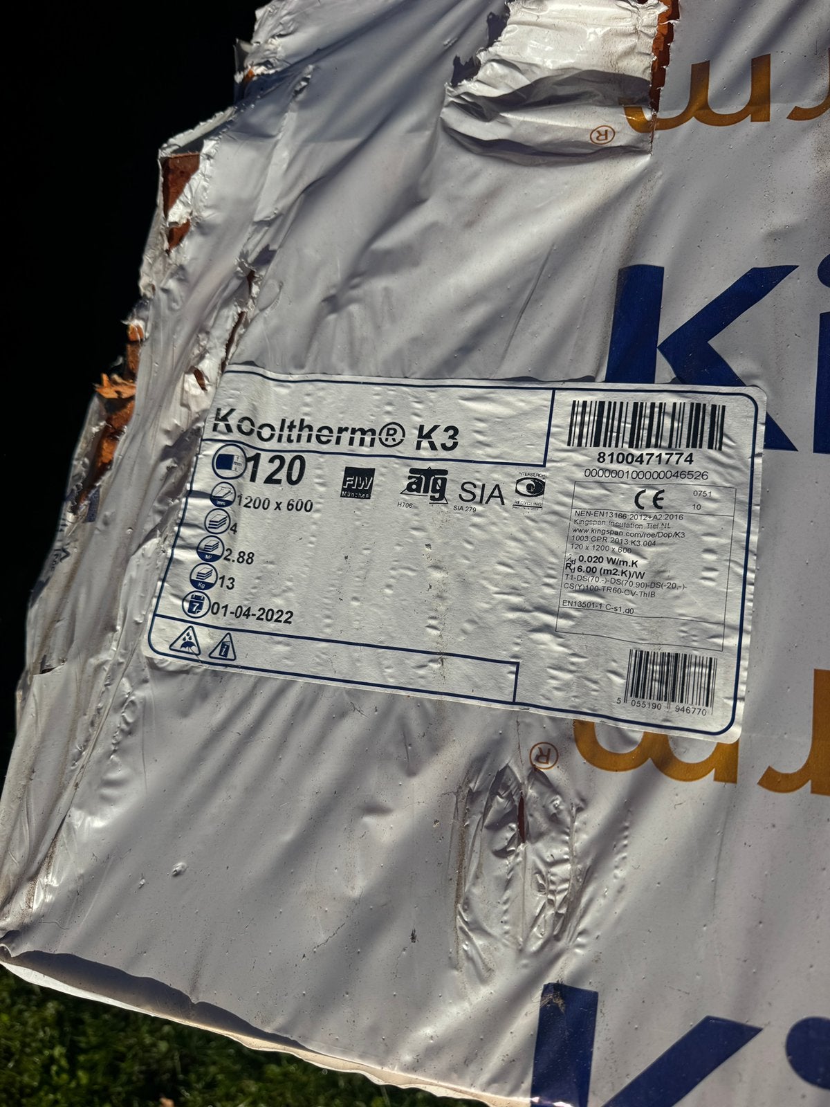 Kingspan kooltherm k3 120 isolatieplaten 1 pak, Ophalen, 12 cm of meer, Nieuw, Hardschuim (Pir)