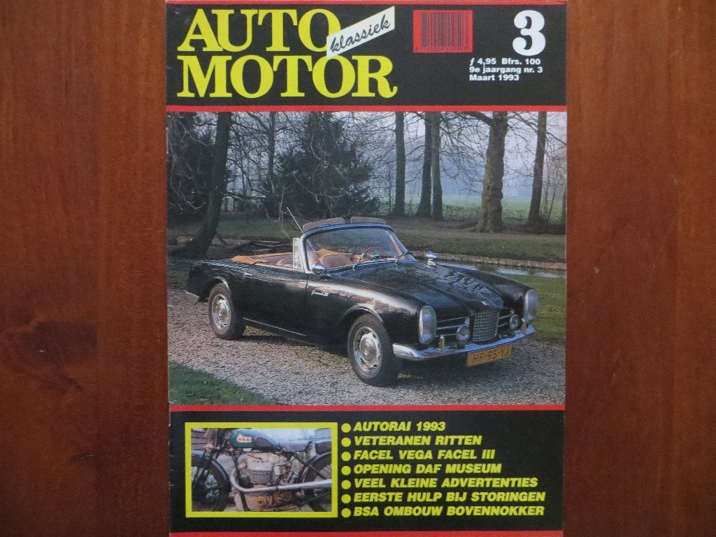 Auto Motor Klassiek 3 1993 Opening DAF Museum, Facel Vega, Ophalen of Verzenden, Nieuw, Overige merken