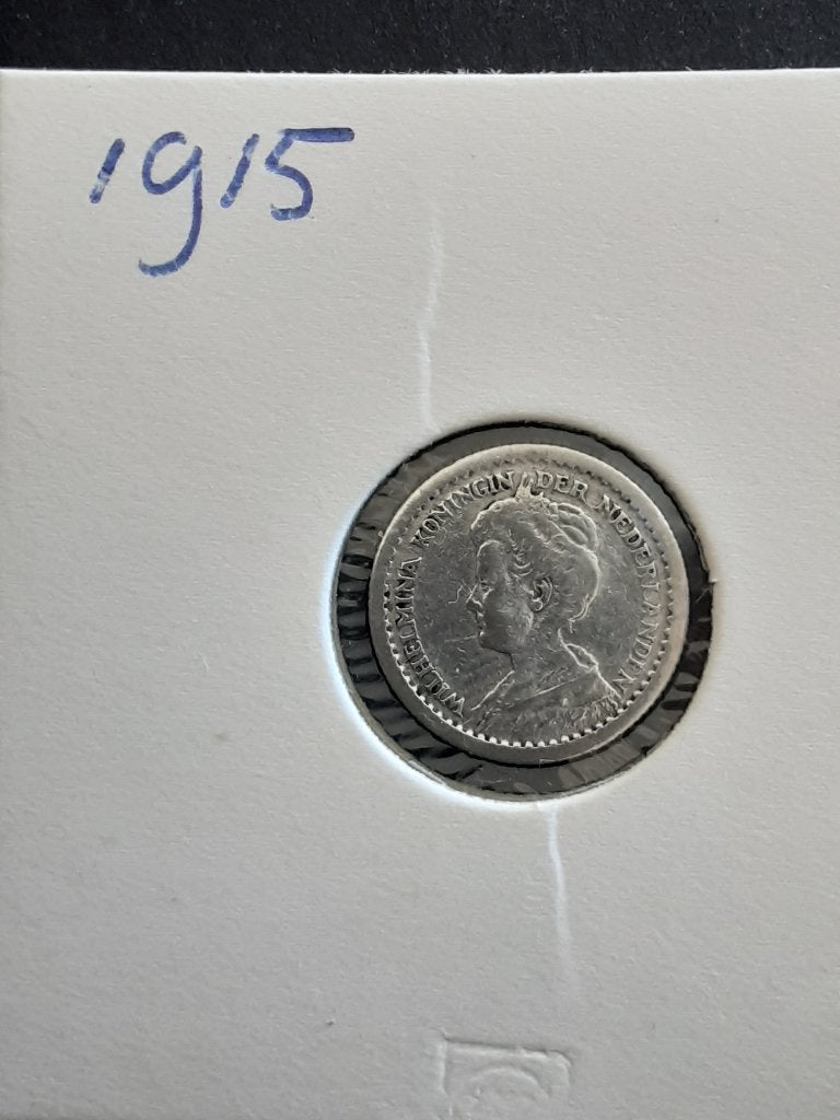 10 cent 1915 Koningin Wilhelmina, Verzenden, Zilver, 10 cent, Koningin Wilhelmina