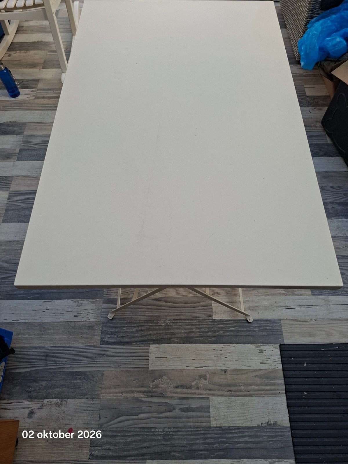 Ikea metalen inklapbare tafel 110x70 cm, Tuin en Terras, Ophalen, Gebruikt, Rechthoekig, Metaal