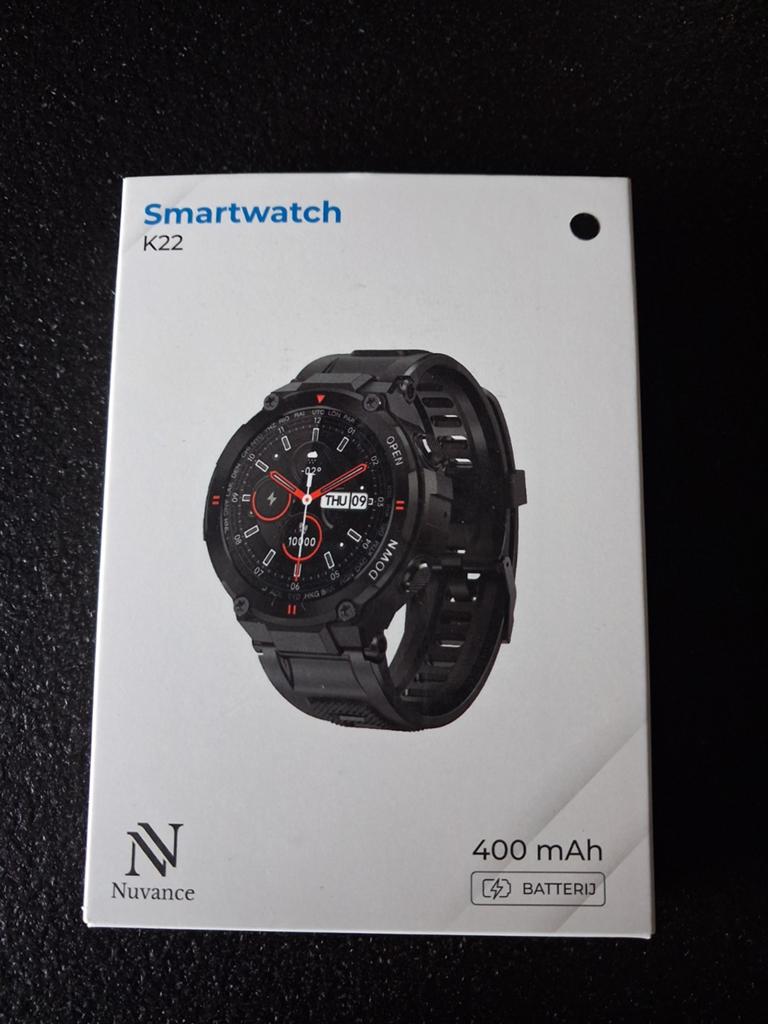 Smartwatch, Nuvance k22, Zwart, Nuvance k22, Ophalen of Verzenden, Zo goed als nieuw