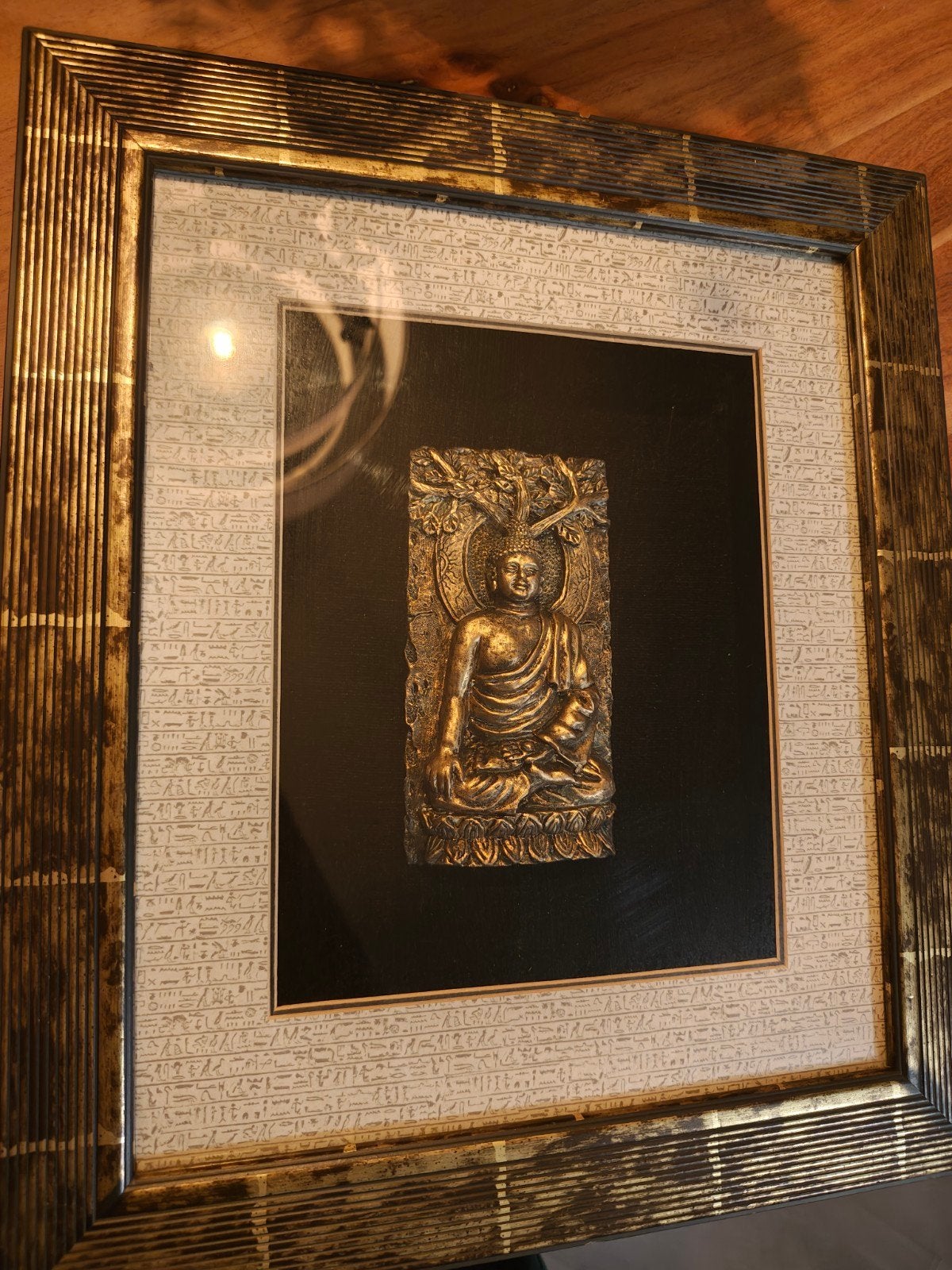 Prachtig 3D Boeddha wandreliëf in luxe lijst, Ophalen