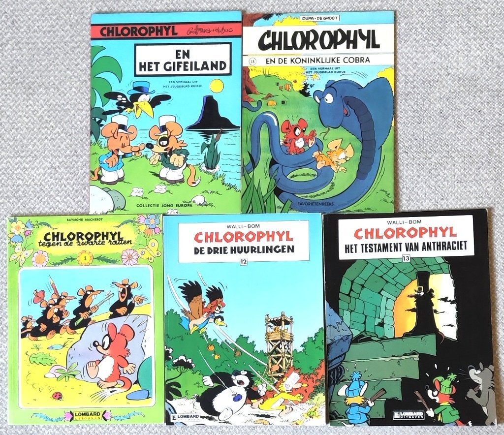 6 stripalbums van Chlorophyl  1974 Allemaal 1ste drukken, Meerdere stripboeken, Ophalen of Verzenden, Zo goed als nieuw