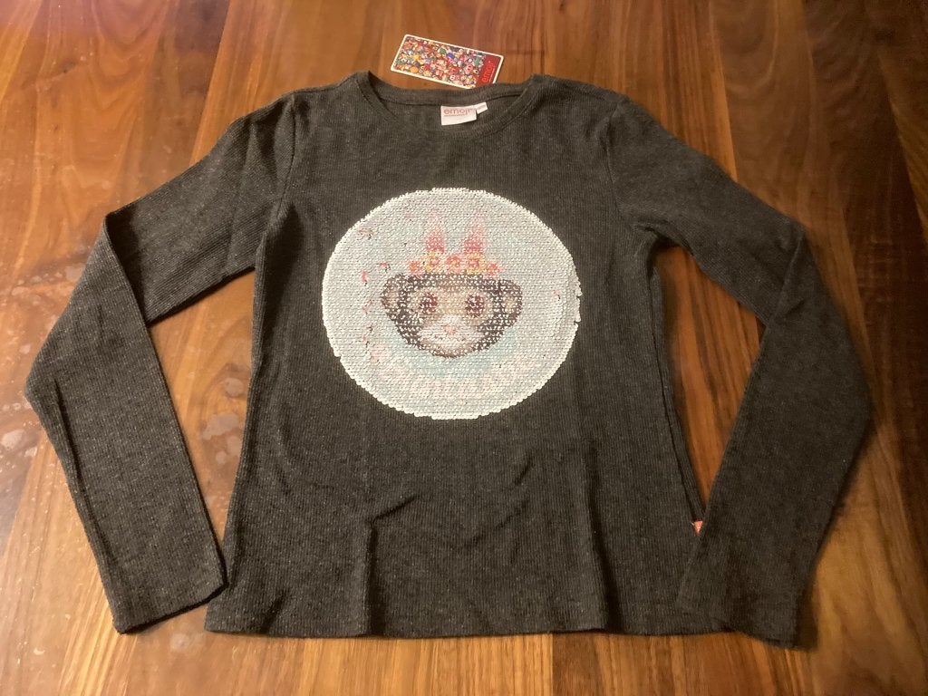 Coolcat emoji aap panda zwarte longsleeve shirt 146-152!, Meisje, Coolcat, Ophalen of Verzenden, Zo goed als nieuw