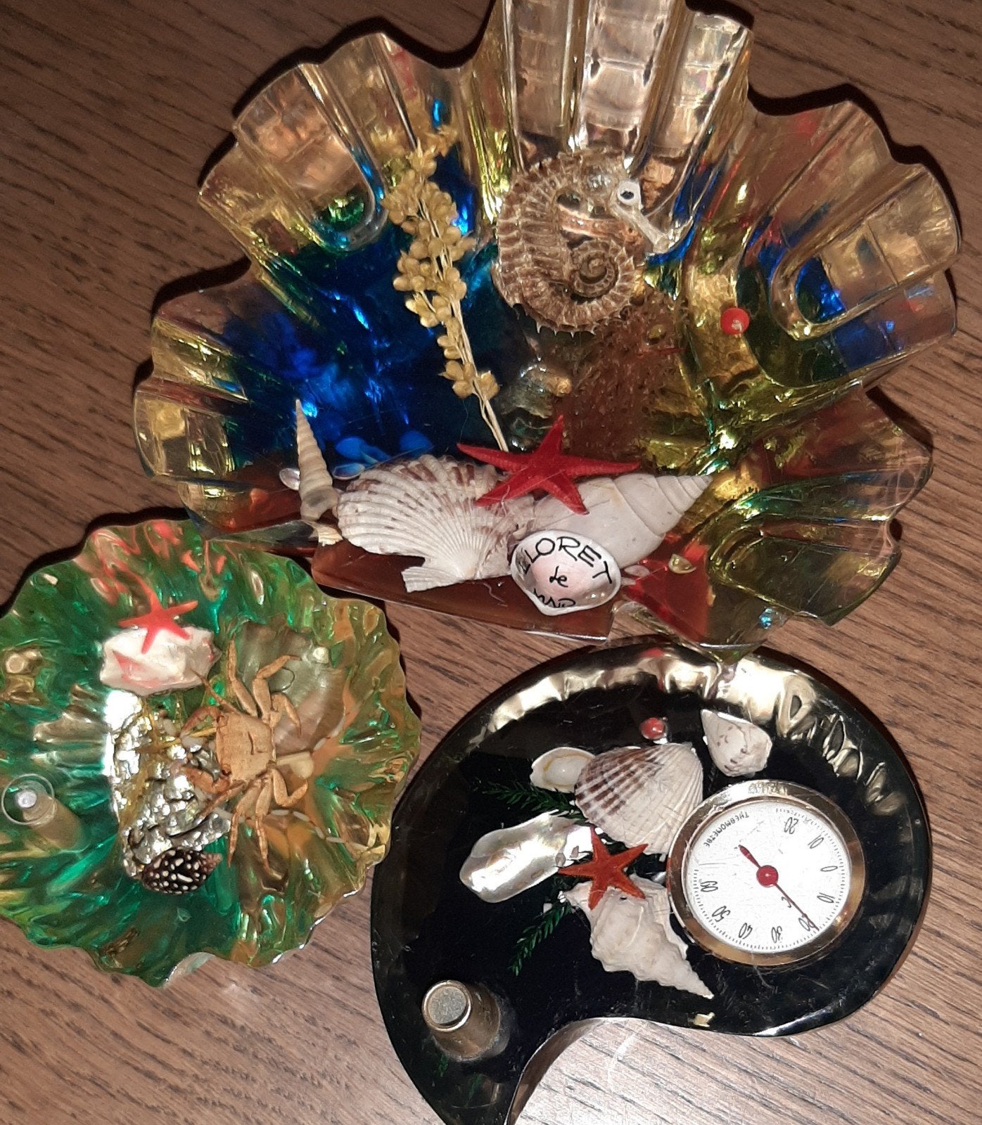 presse papier / pennenhouder kunst hars zee thema 3x, Ophalen of Verzenden