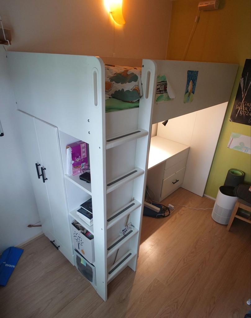 Smastad ikea hoogslaper met bureau, Ophalen, Gebruikt, 90 cm, Eenpersoons