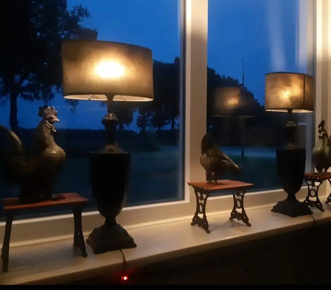 3 Stevige Vensterbank Tafeltjes, Ophalen, Metaal, Bruin, Landelijk