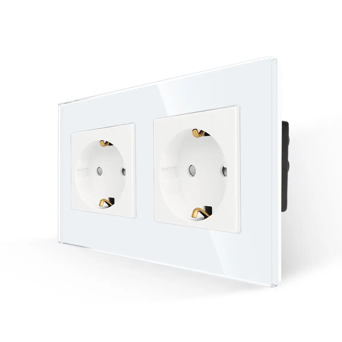 Nieuwe dubbele stopcontacten wit met glas, Ophalen of Verzenden, Nieuw, Stopcontact