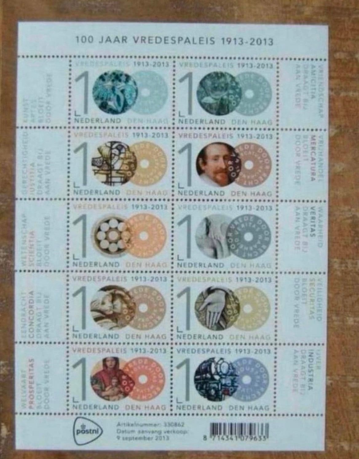 2013 Vel 100 Jaar Vredespaleis NVPH V3096-3105 Postfris., Ophalen of Verzenden, Na 1940, Postfris