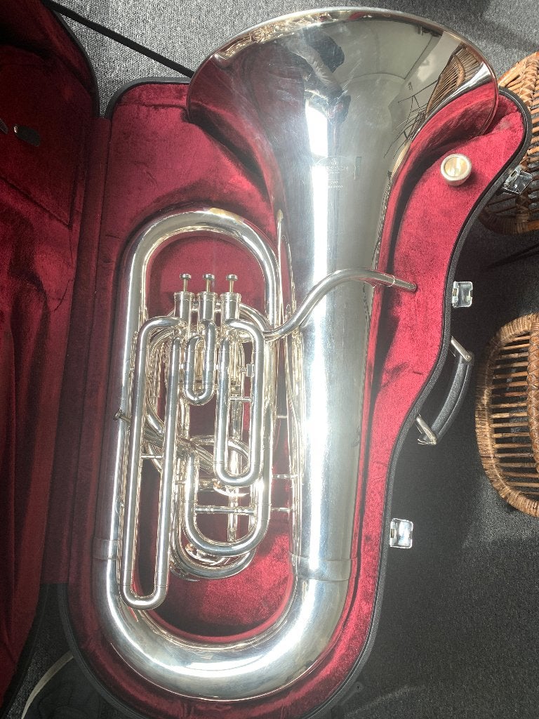 Mooie Es-bastuba Besson 784, Ophalen, Gebruikt, Es-tuba, Met koffer of draagtas