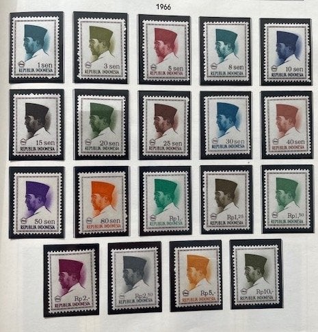 19x 1966 Pres. Soekarno, Postzegels en Munten, Ophalen of Verzenden, Postfris, Zuidoost-Azië