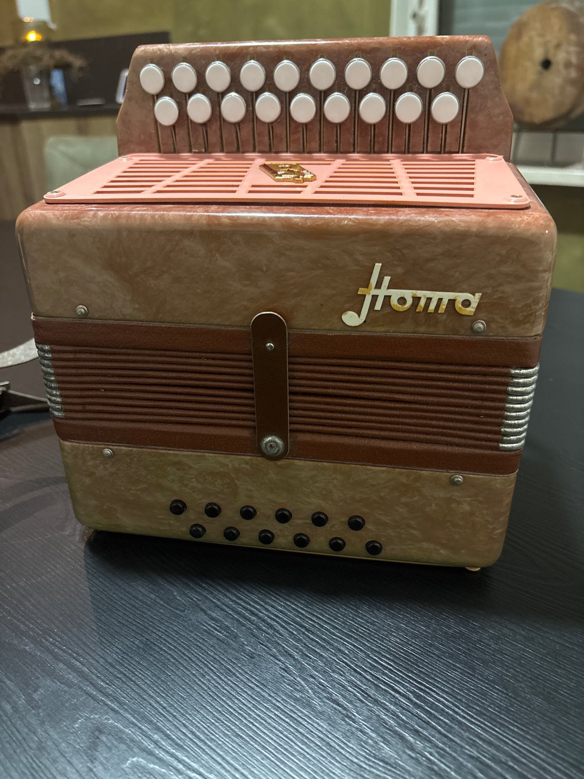 Vintage Homa Accordeon -  Russische Knopaccordeon, Muziek en Instrumenten, Ophalen, Gebruikt, Met riemen, Overige formaten