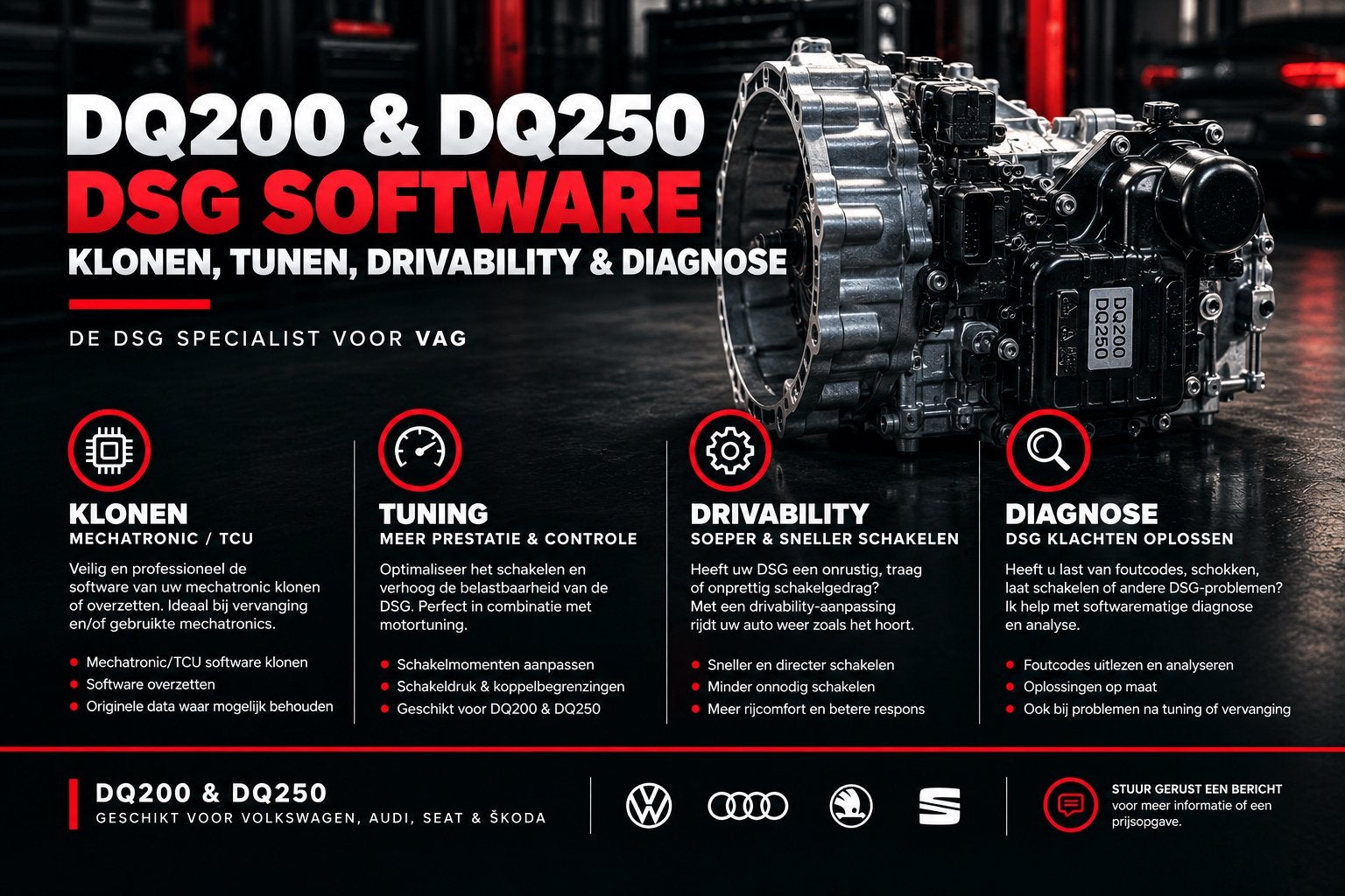 DQ200 & DQ250 DSG SOFTWARE – KLONEN, TUNING, DRIVABILITY, Ophalen, Nieuw, Audi