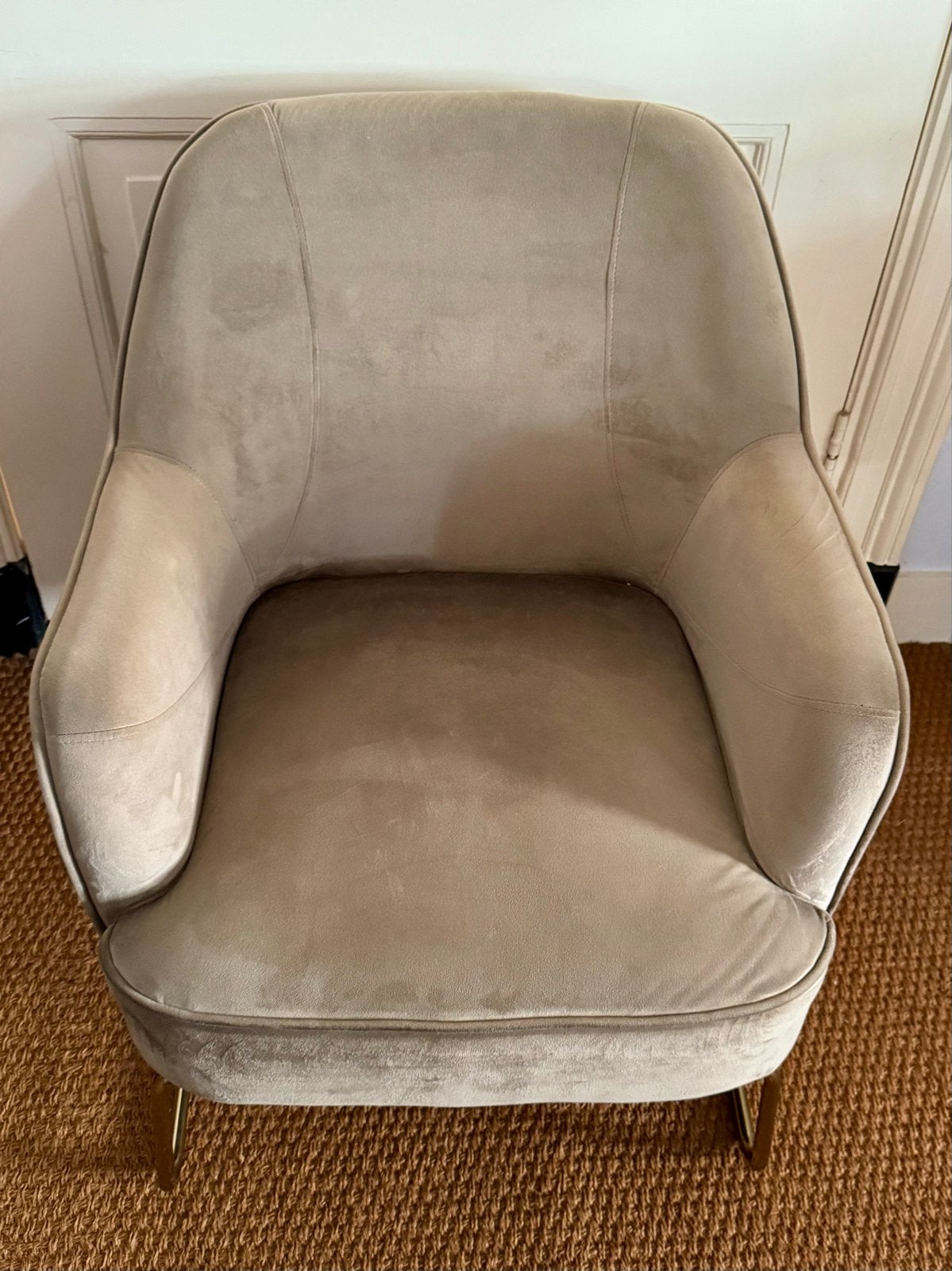 Mica Decorations Suzet Fauteuil - Beige /Taupe, Nieuwstaat, Ophalen, Minder dan 75 cm, Zo goed als nieuw, Stof