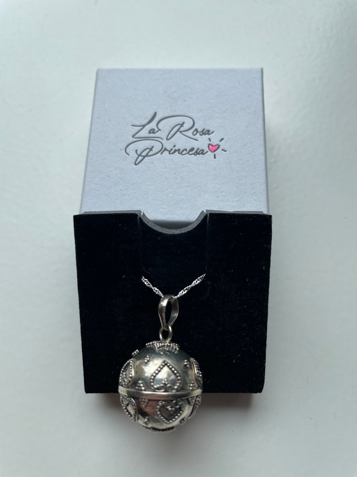 La Rosa Princesa Zilveren Baby Bel Ketting, Sieraden, Tassen en Uiterlijk, Ophalen of Verzenden, Nieuw, Zilver, Met hanger
