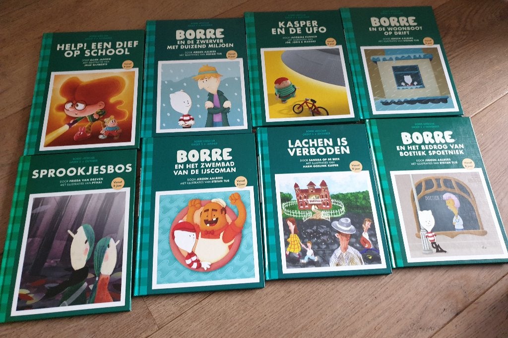 8 stuks borre boekjes groep 5, Boeken, Kinderboeken | Jeugd | onder 10 jaar, Gelezen, Fictie algemeen, Ophalen of Verzenden, Jeroen Aalbers