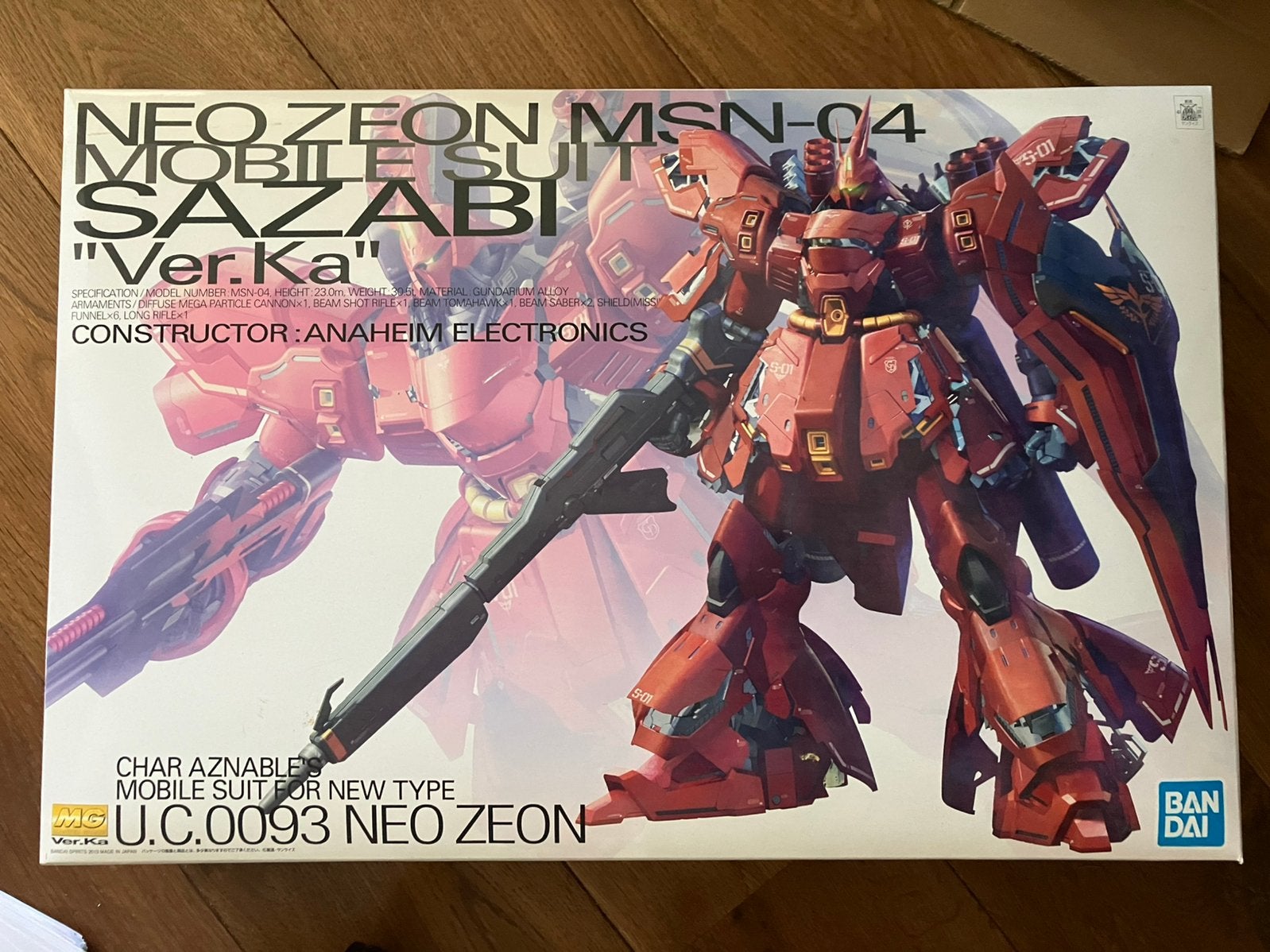 MG MSN-04 Sazabi "Ver.Ka" BANDAI 55457, Ophalen of Verzenden, Nieuw, 1:50 of kleiner, Figuur of Figuren