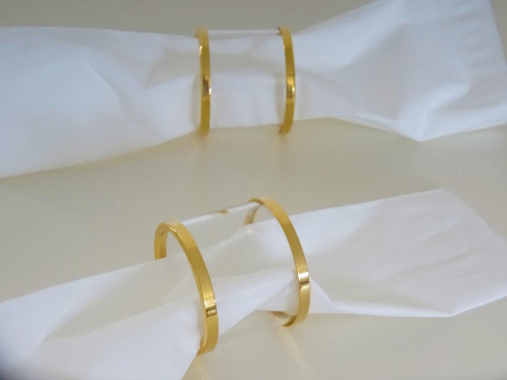 Set van 2 servetringen van kristal met goudkleurige randjes, Ophalen of Verzenden