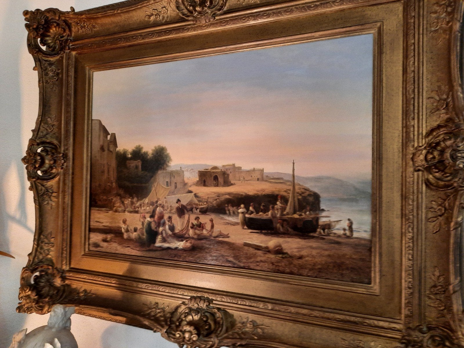 Eduard Caspar Post (1827-1882) - Levendig strandgezicht, Ophalen, Maritiem / water, Doek, Realistisch