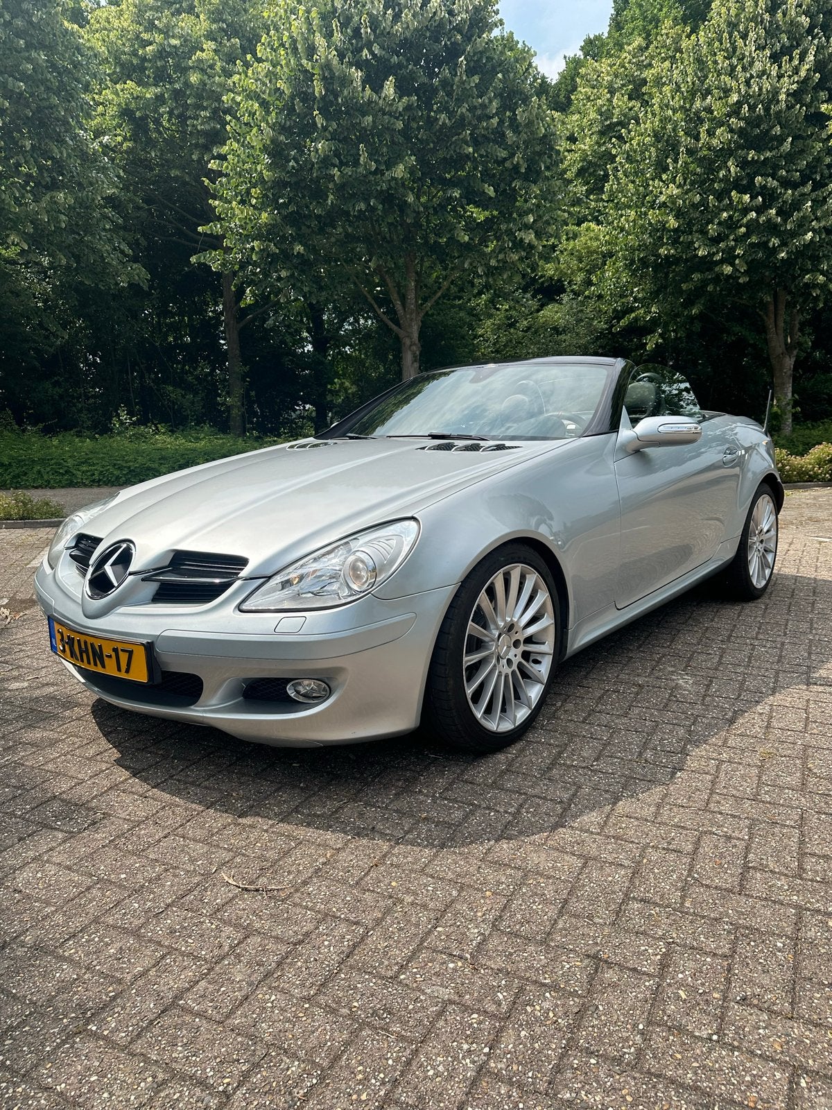Mercedes-Benz SLK 1.8 black Slk200 Kompr Roadster 2004 Grijs, Auto's, Achterwielaandrijving, 4 cilinders, 1796 cc, 163 pk