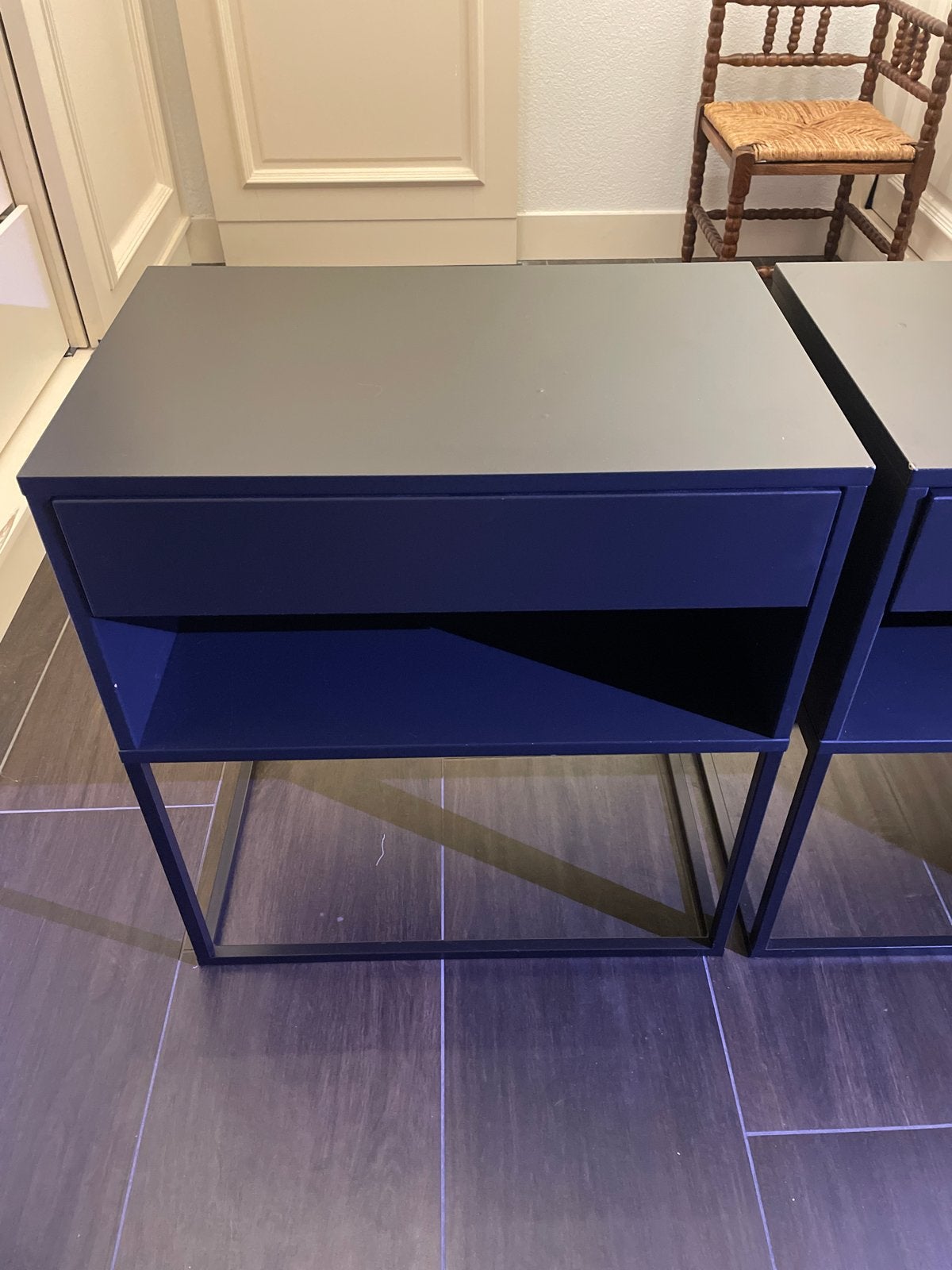 Set van 2 moderne nachtkastjes van Ikea, Ophalen, Gebruikt, Minder dan 45 cm, Metaal of Aluminium
