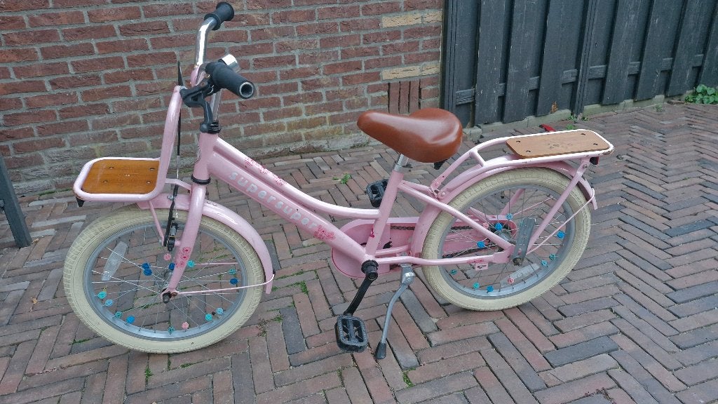 Meisjesfiets 18 inch, Fietsen en Brommers, Ophalen, Terugtraprem, Gebruikt, 18 inch