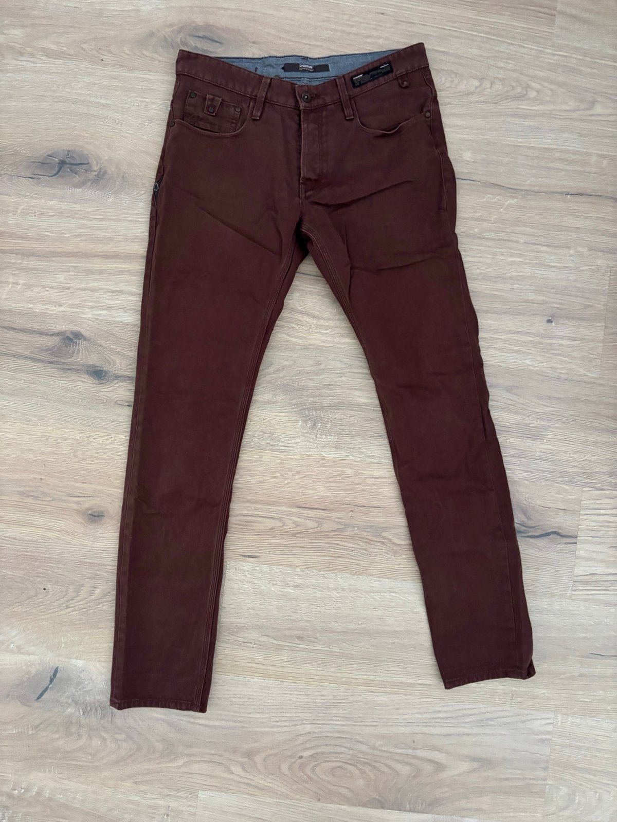 CHASIN' Ego.L Tapered Fit Jeans W32 Aubergine Crinkle DLY, Ophalen of Verzenden, Zo goed als nieuw, Overige kleuren, W32 (confectie 46) of kleiner