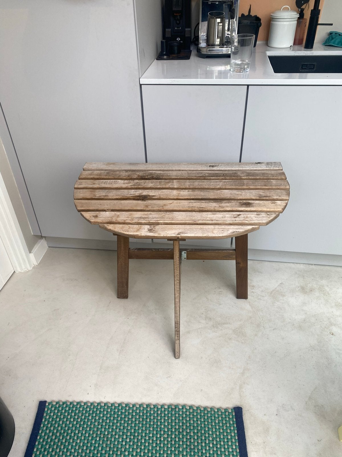 Houten inklapbare balkontafel - Gebruikt, Ophalen, Gebruikt, Tot twee personen, 50 tot 100 cm