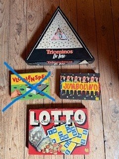 Gezelschapsspellen Triominos (z..g.a.n), Lotto, Jumbolino, Ophalen of Verzenden, Gebruikt