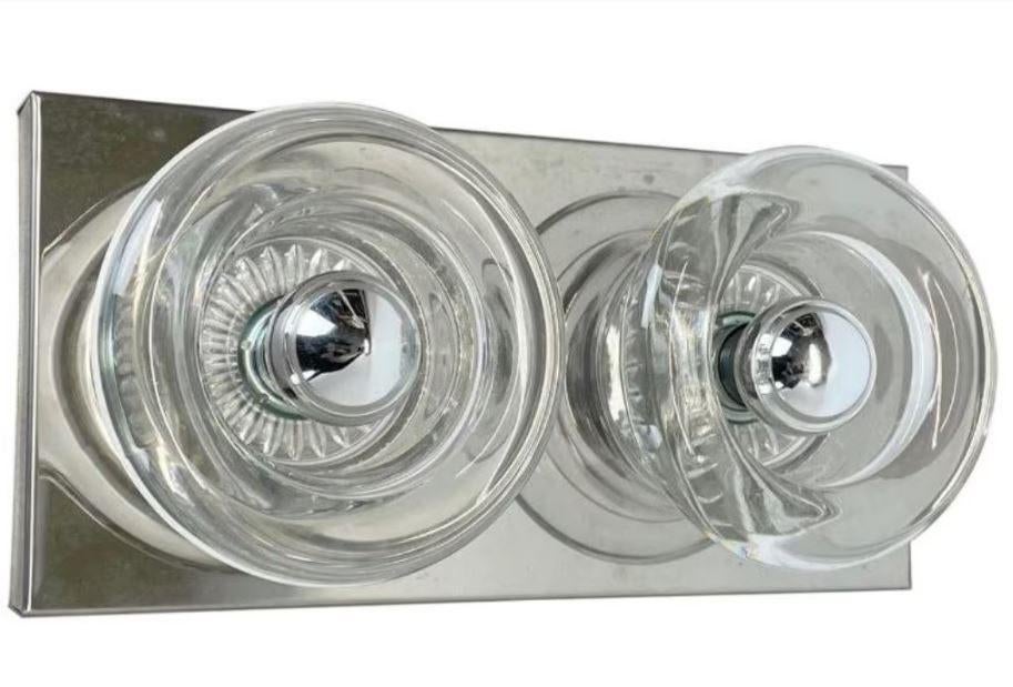 vintage wandlamp Cosack chrome glas, Ophalen, Zo goed als nieuw, Glas, 70er