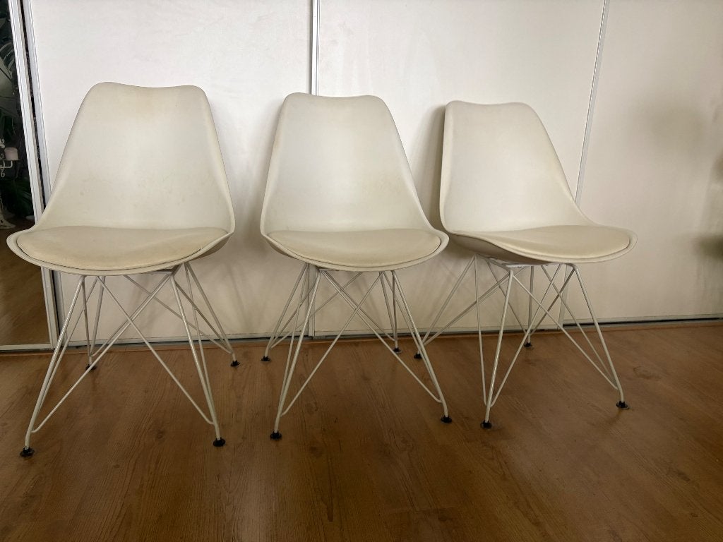 Drie zuiver Stoelen, Ophalen, Gebruikt, Drie, Wit