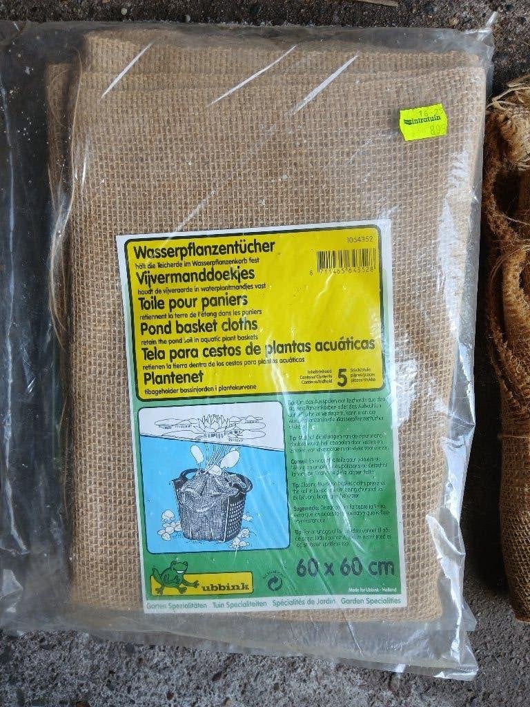 vijvermand doek/jute 1 nieuwe en 1 aangebroken verpakking, Tuin en Terras, Ophalen of Verzenden, Nieuw