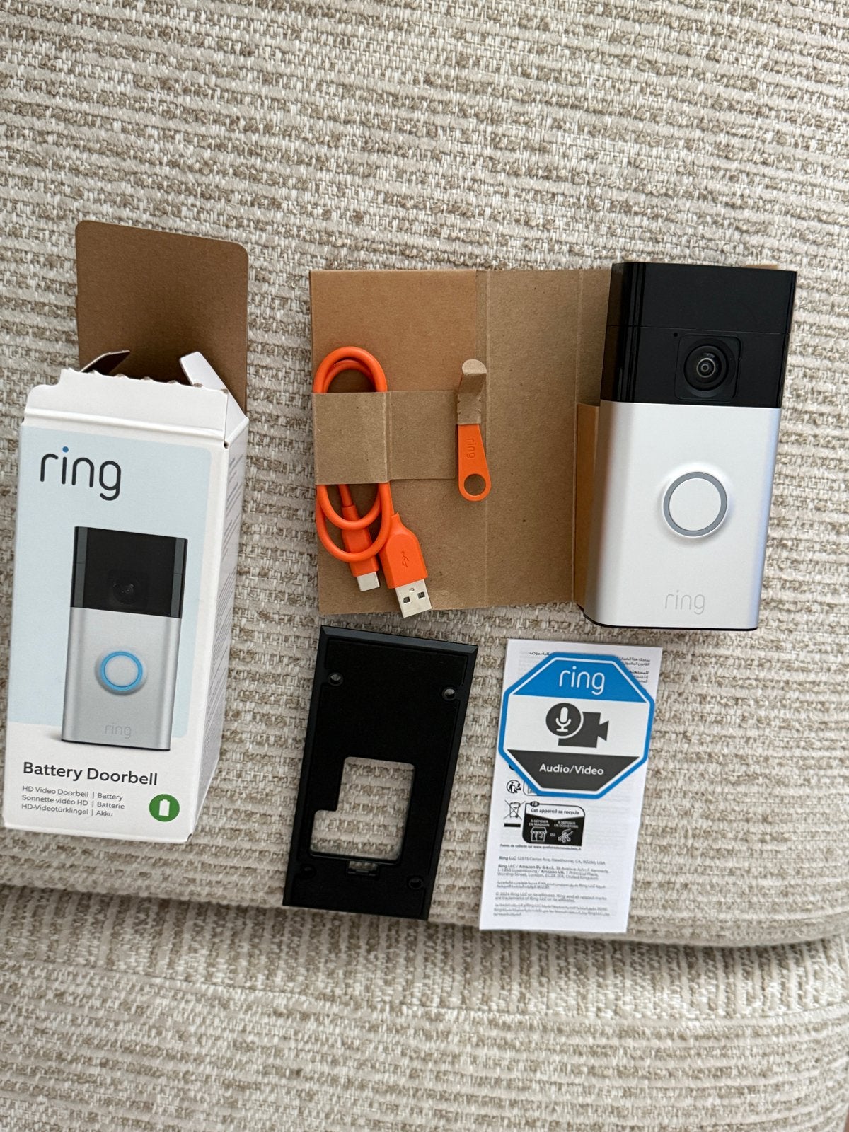Ring Video Deurbel, Huis en Inrichting, Deurbellen, Ophalen, Bewegingsdetectiesensor, Zo goed als nieuw, Draadloos