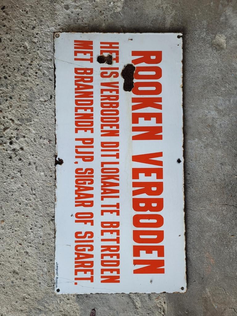 Emaille bord jaren, Ophalen of Verzenden, Gebruikt, Reclamebord