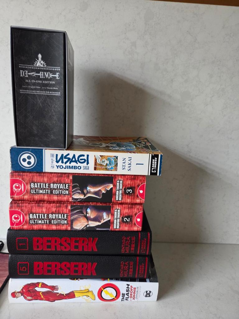Deathnote compleet + Flash omnibus + Berserk + Battle Royal, Boeken, Strips | Comics, Complete serie of reeks, Ophalen of Verzenden