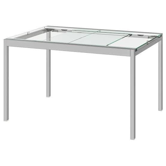 Ikea Glivarp uitschuifbare eettafel chroom, Huis en Inrichting, Tafels | Eettafels, Ophalen, Gebruikt, 150 tot 200 cm