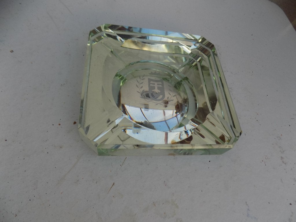 Jaren 50 asbak spiegelglas vintage jaren 50 60, Ophalen of Verzenden, Gebruikt, Glas