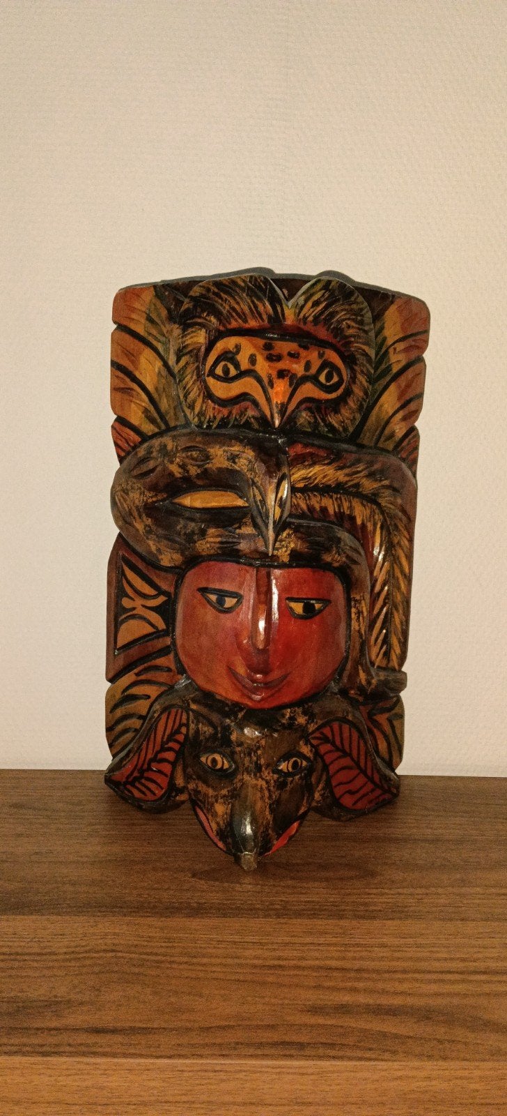Zuid Amerikaanse wandmasker, Ophalen, Houtsnijwerk, Handgemaakt, 20 - 50 cm