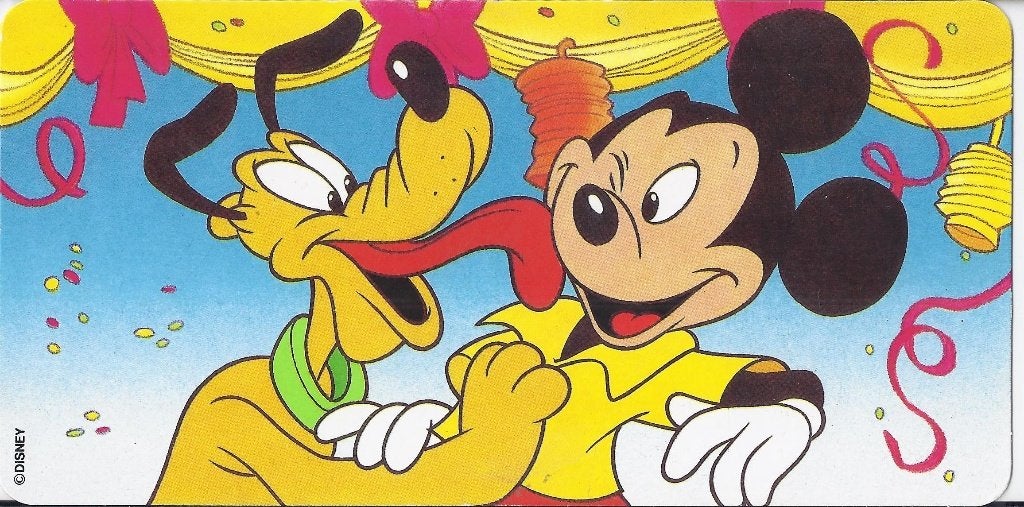 K1035 Ongelopen ansichtkaart disney mickey en pluto, Verzamelen, Ophalen of Verzenden, Voor 1920, Ongelopen, Overige thema's