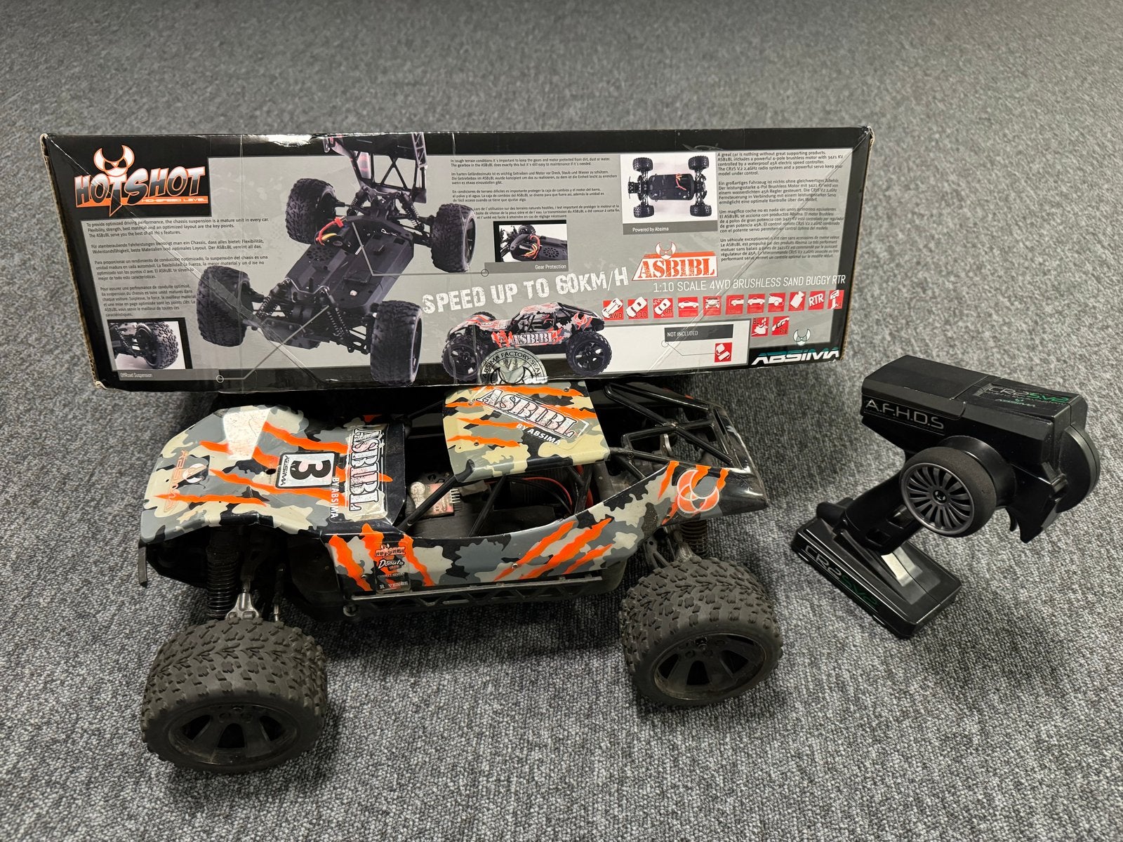 Absima Hot Shot ASB1BL RC Buggy 1:10 4WD RTR, Gebruikt, Auto offroad, Schaal 1:10, RTR (Ready to Run)