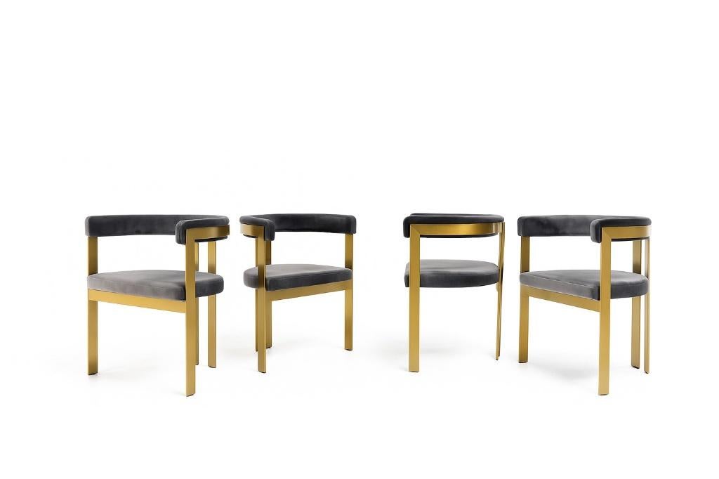 Exclusieve Luxe Eichholtz 'Clubhouse' Stoelen Velvet Grijs, Ophalen of Verzenden, Zo goed als nieuw, Nvt, Metaal
