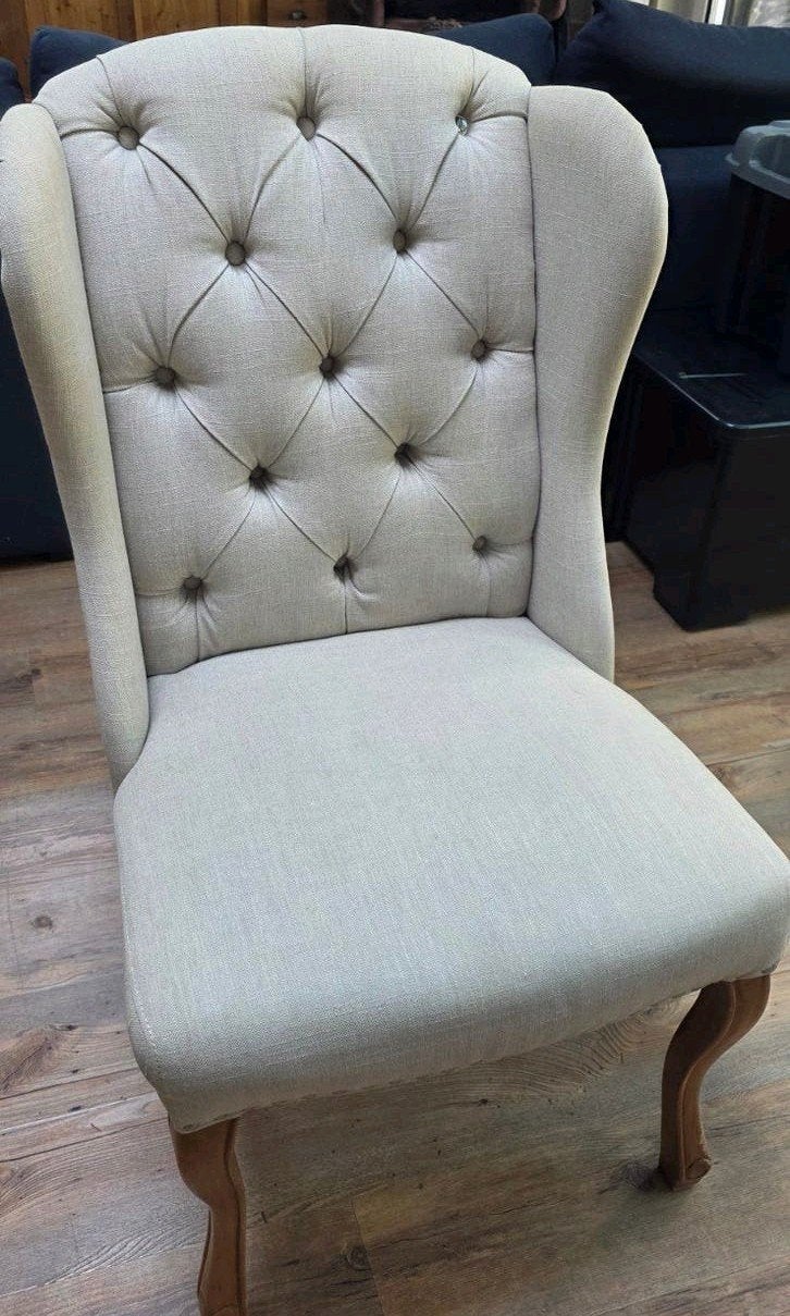 Riviera Maison stoel met knopen en handvat, Huis en Inrichting, Stoelen, Ophalen, Gebruikt, Overige kleuren, Klassiek, Landelijk, Chesterfield