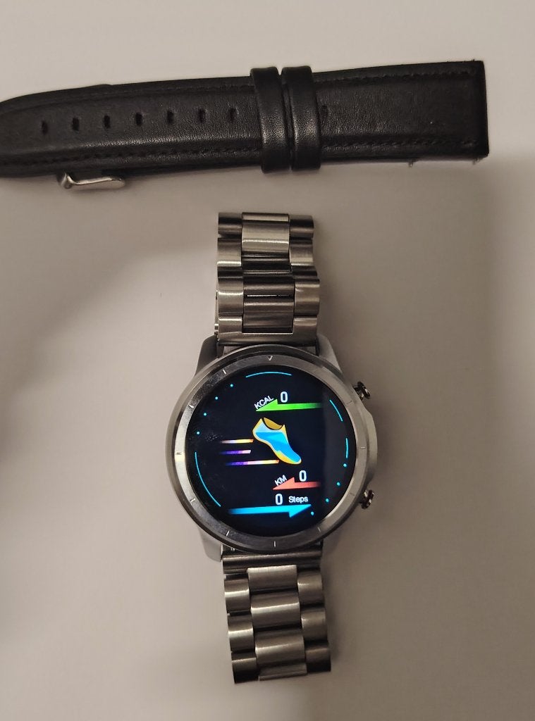 Stijlvolle LEMFO Smartwatch, Overige merken, Leer, Staal, Nieuw