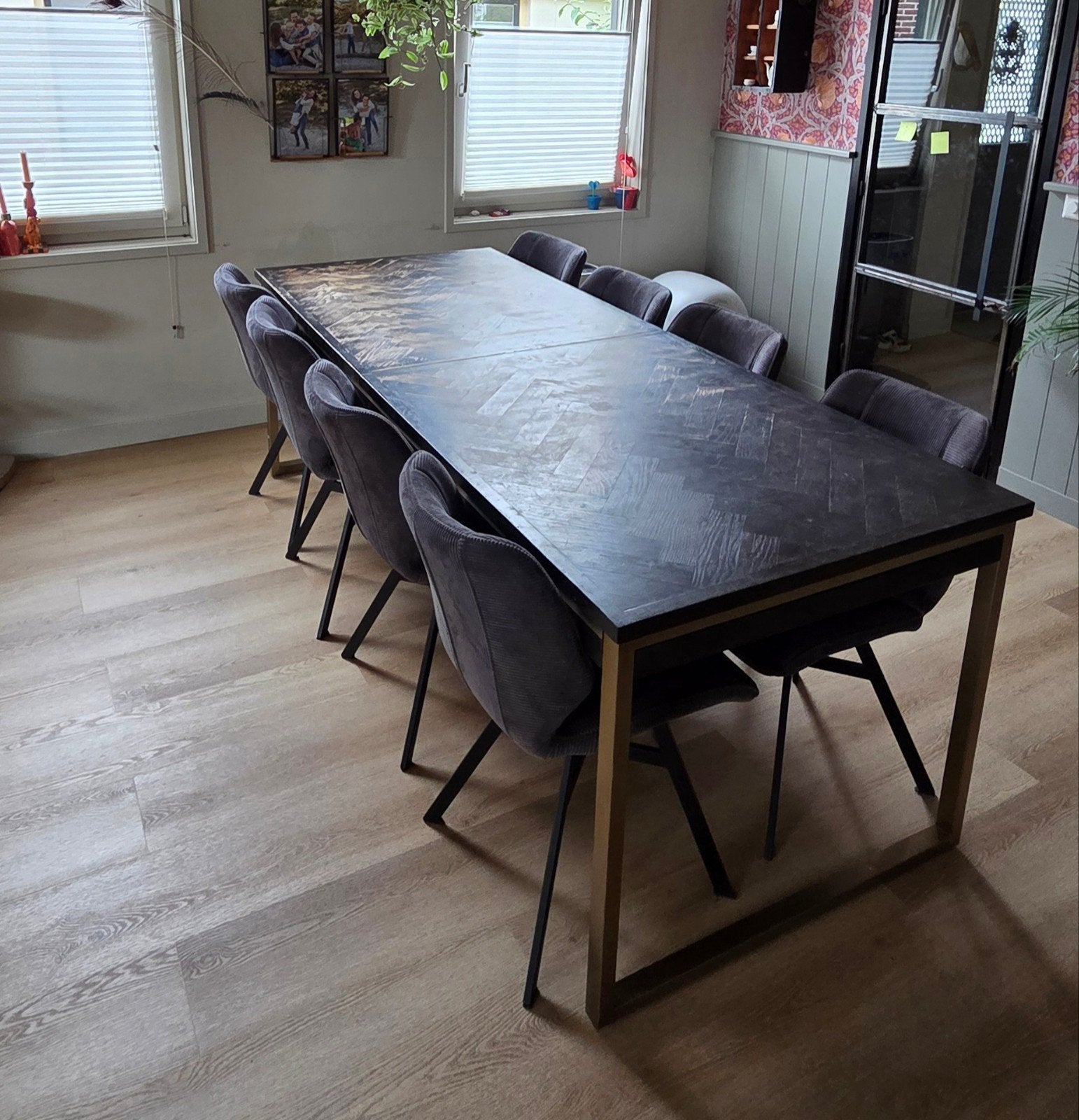 Riviera Maison Gold Label Eettafel - Uitschuifbaar, Ophalen, Gebruikt, 200 cm of meer, 50 tot 100 cm