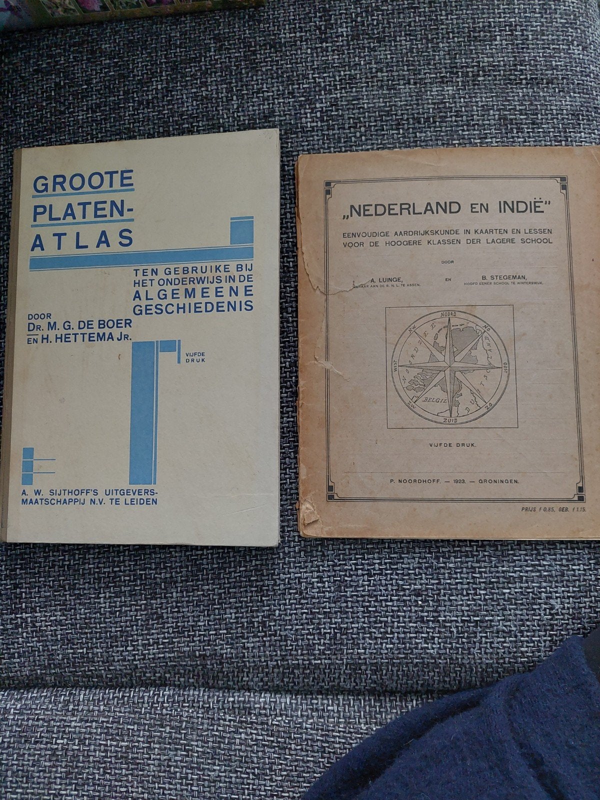 Oude schoolboeken: Grote Platen Atlas & Nederland en Indië, Ophalen of Verzenden, 20e eeuw of later, Gelezen, Dr. M. G. de Boer, H. Hettema Jr., A. Luinge, B. Stegeman