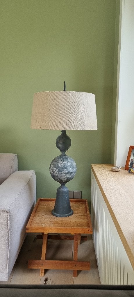 Uniek paar gietijzeren tafellampen, 93cm hoog, Ophalen, Gebruikt, Vintage, Metaal